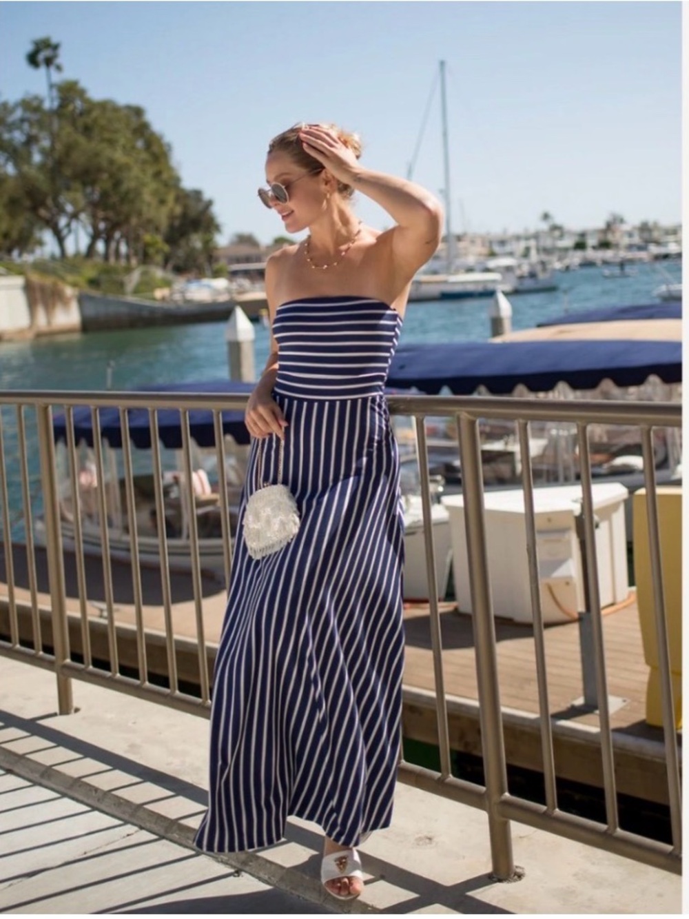 West Kei Black and White Strapless Maxi Dress M Nordstrom